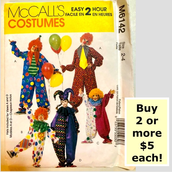McCall’s M6142 Child’s (Sizes 2-4) Clown Sewing Pattern Uncut - Picture 1 of 12